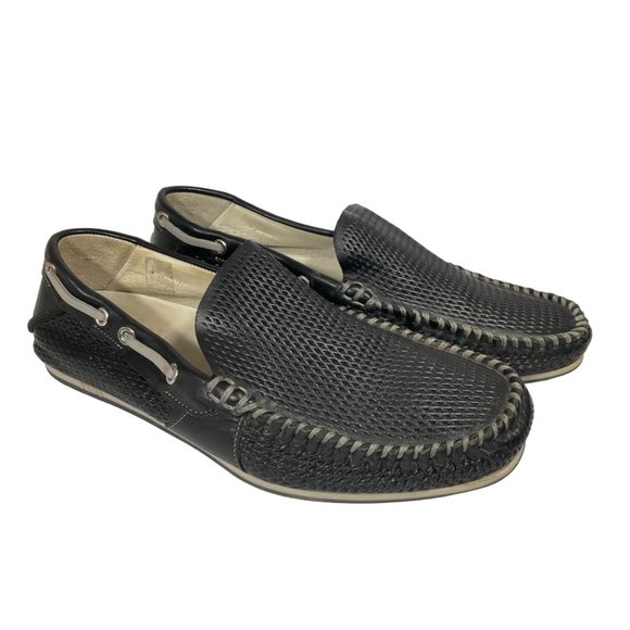 Men's Fabi  Italian leather Moccasins Size 9 1/2  - Pre - Owned - Picture 1 of 12